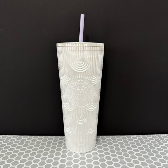 Starbucks Other - Starbucks 2023 White Pearl Shell Core Siren Scales Cold Cup Tumbler